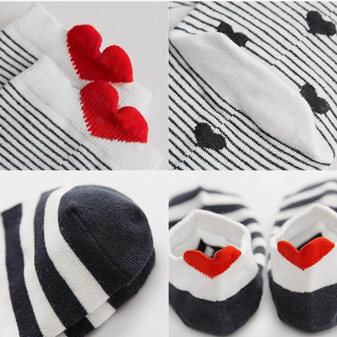5 paires de chaussettes coeur Love et Nounours