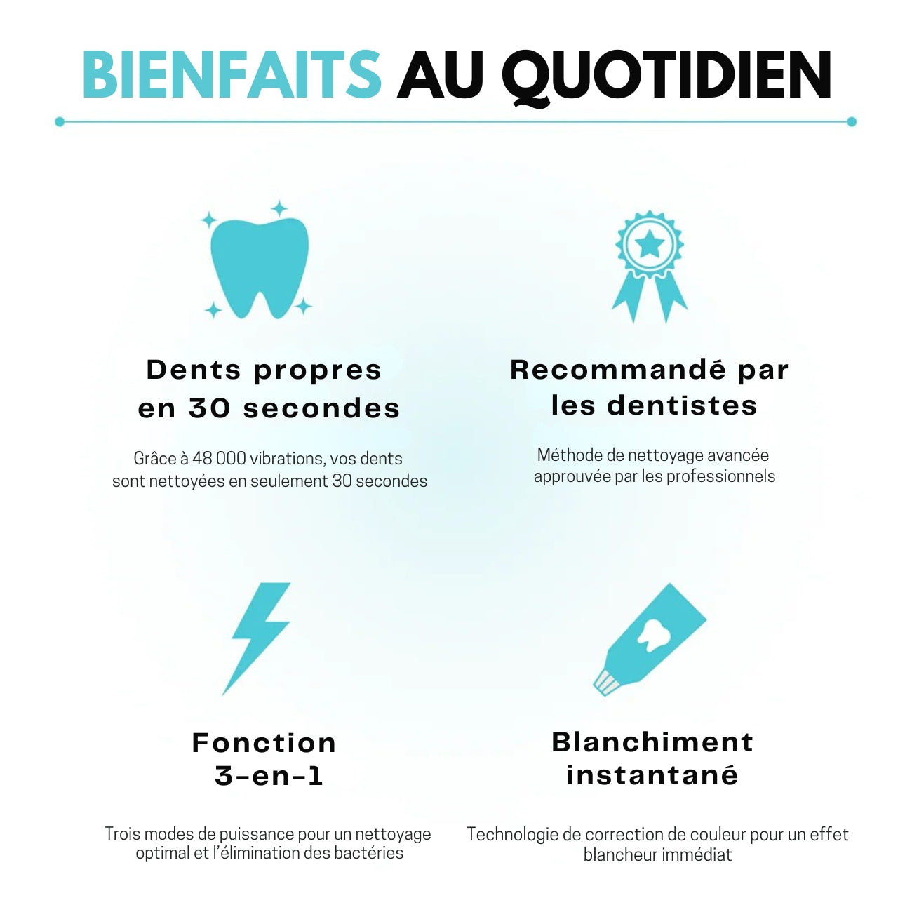 Clear Brosse 360 : La brosse à dent électrique 360° pour se brosser les dents en quelques secondes et les blanchir !