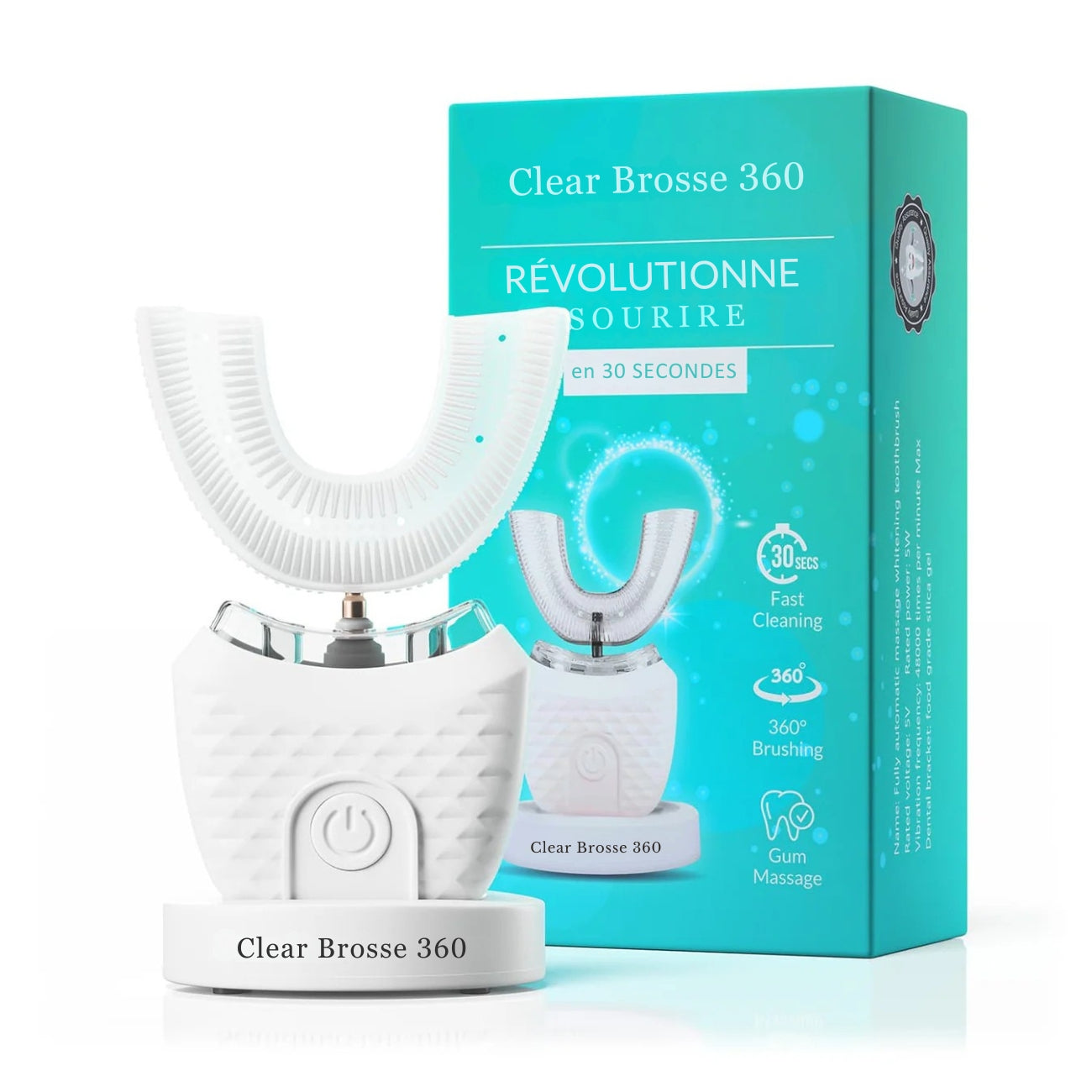 Clear Brosse 360 : La brosse à dent électrique 360° pour se brosser les dents en quelques secondes et les blanchir !